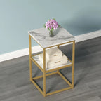 Myhozm 3-piece Round Coffee and Side Table Set with Open Shelves