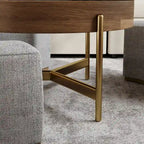 Modern Coffee Table, Lifting-top Round Coffee Table with Storage, Sintered Stone Top, Carbon Steel Legs