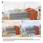 Velvet Storage Ottoman Bench with Metal Legs