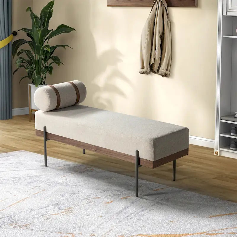Damacio Entryway Bench with Removable Pillow