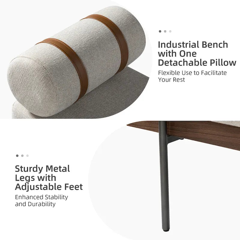 Damacio Entryway Bench with Removable Pillow