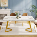 Modern 55 Inches Dining Table, Rectangular Dinner Table for 6