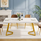 Modern 55 Inches Dining Table, Rectangular Dinner Table for 6
