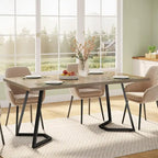 Modern 55 Inches Dining Table, Rectangular Dinner Table for 6