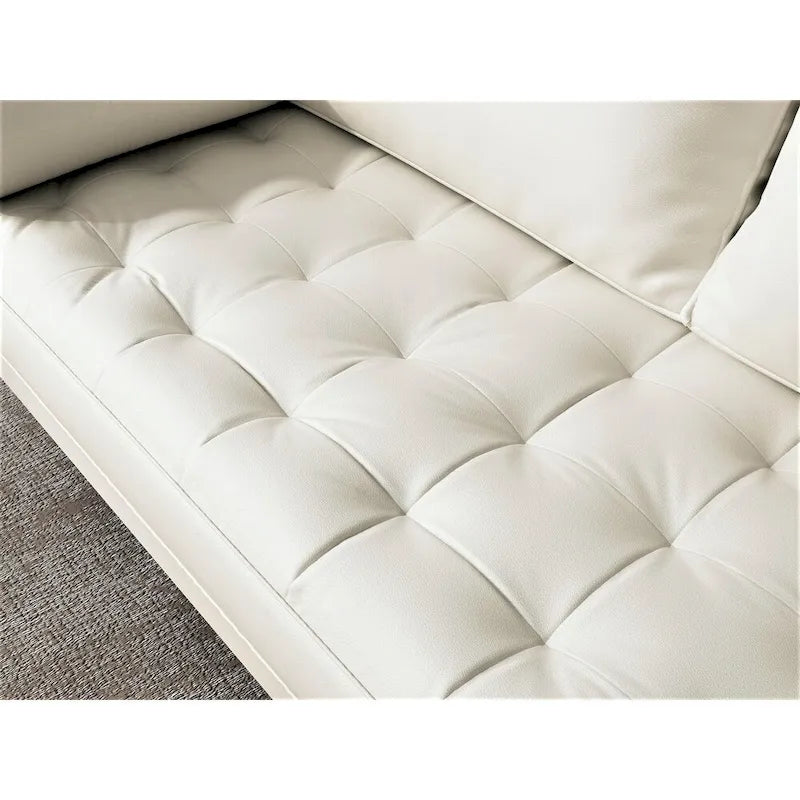 US Pride Lopez Faux Leather Mid-century Modern Loveseat
