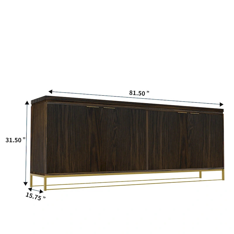 Mobile accentato in legno a 4 ante Clihome Furniture