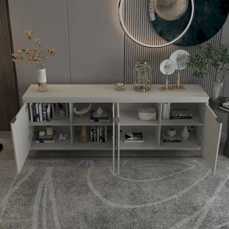 Mobile accentato in legno a 4 ante Clihome Furniture
