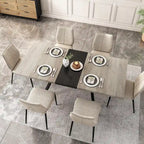 Retro Rectangular Dining Table with Carole Top and Black Embossed Center Plate