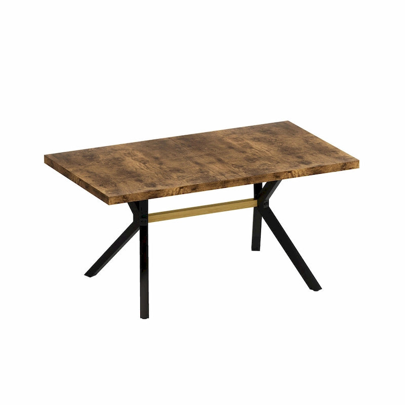 Retro Rectangular Dining Table with Carole Top and Black Embossed Center Plate