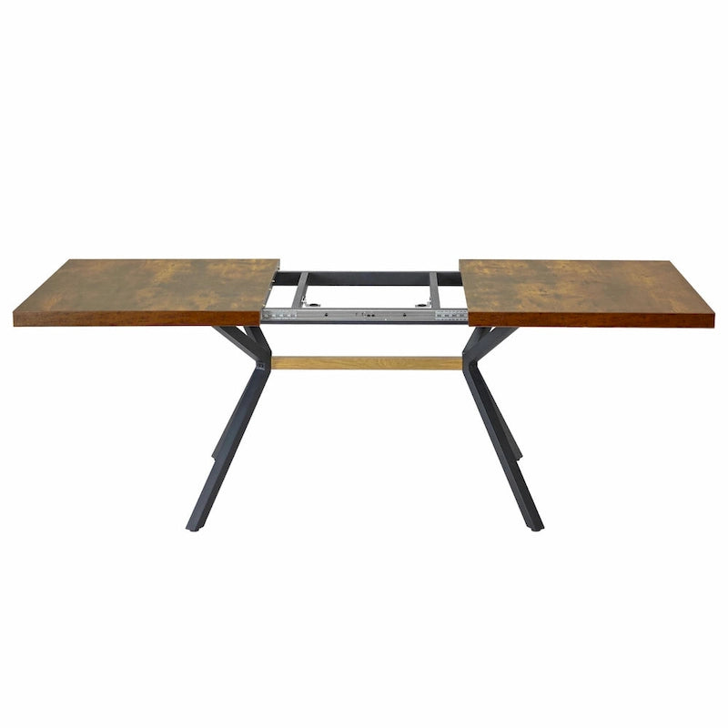Retro Rectangular Dining Table with Carole Top and Black Embossed Center Plate