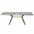 Retro Rectangular Dining Table with Carole Top and Black Embossed Center Plate