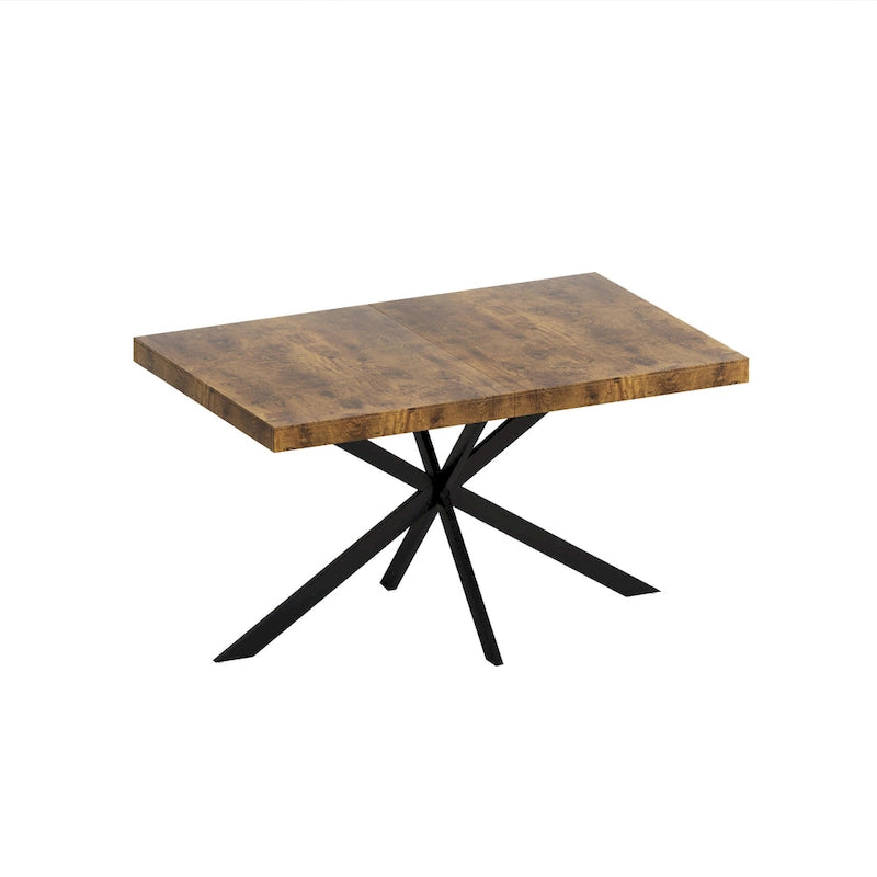 Retro Rectangular Dining Table with Carole Top and Black Embossed Center Plate