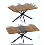 Retro Rectangular Dining Table with Carole Top and Black Embossed Center Plate