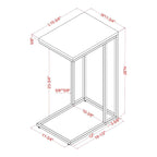 Rendrick Industrial 16-inch Steel C-shaped Side Table by Furniture of America