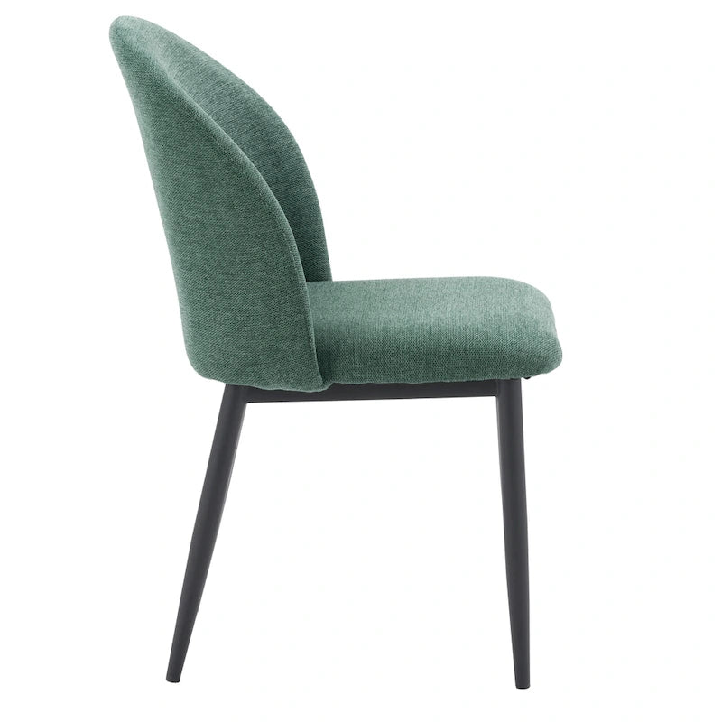 Nyla Upholstered Dining Chair With Black Legs, Set of 2