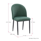 Nyla Upholstered Dining Chair With Black Legs, Set of 2