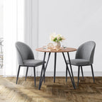 Nyla Upholstered Dining Chair With Black Legs, Set of 2