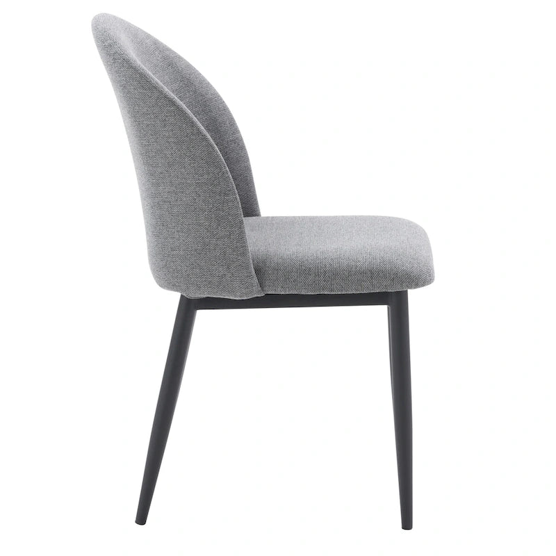 Nyla Upholstered Dining Chair With Black Legs, Set of 2