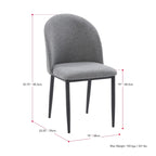 Nyla Upholstered Dining Chair With Black Legs, Set of 2