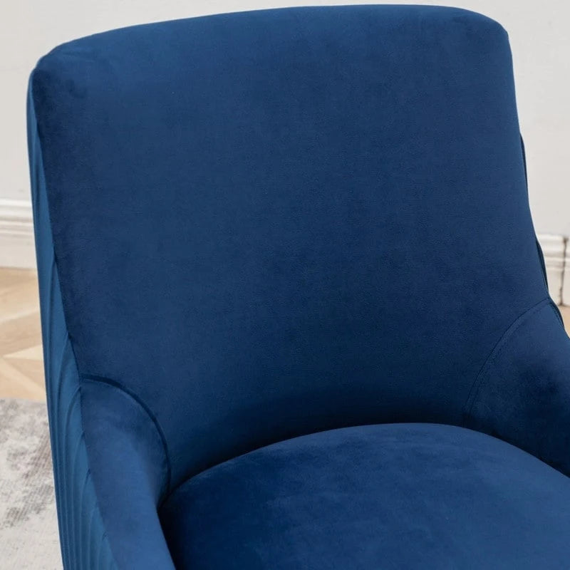 SEYNAR Modern Glam Boucle Pleated Velvet Dining Chair or Vanity Chair Set of 6 with Rear Handle