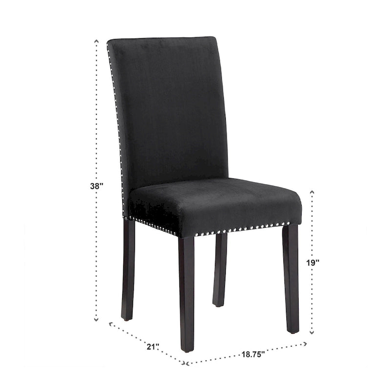 Balmforth Nailhead Velvet Upholstered Dining Chairs (Set of 2) by iNSPIRE Q Classic