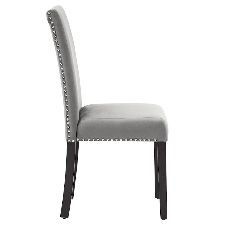 Balmforth Nailhead Velvet Upholstered Dining Chairs (Set of 2) by iNSPIRE Q Classic