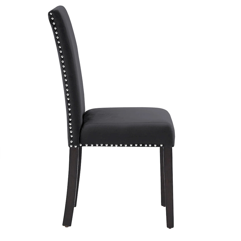 Balmforth Nailhead Velvet Upholstered Dining Chairs (Set of 2) by iNSPIRE Q Classic