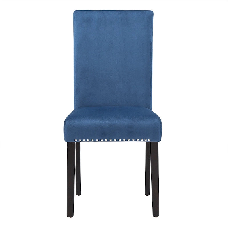 Balmforth Nailhead Velvet Upholstered Dining Chairs (Set of 2) by iNSPIRE Q Classic