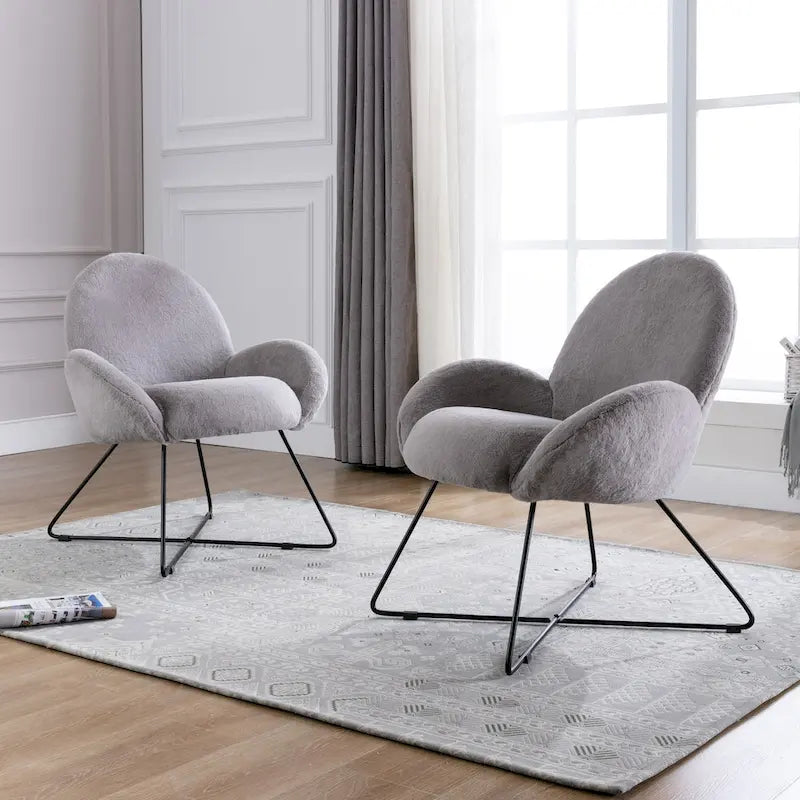 Corvus Rowen Modern Fleece Upholstered Accent Chair with Arm