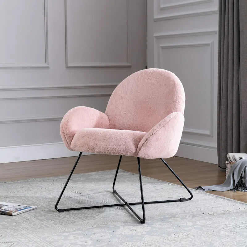 Corvus Rowen Modern Fleece Upholstered Accent Chair with Arm