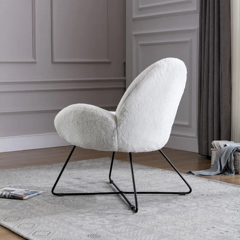 Corvus Rowen Modern Fleece Upholstered Accent Chair with Arm