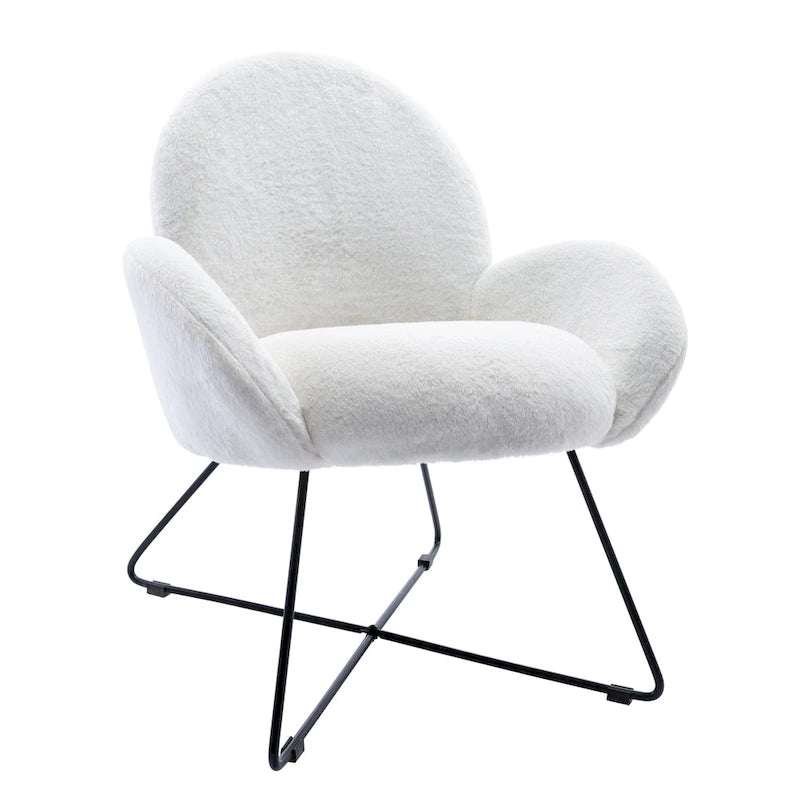 Corvus Rowen Modern Fleece Upholstered Accent Chair with Arm