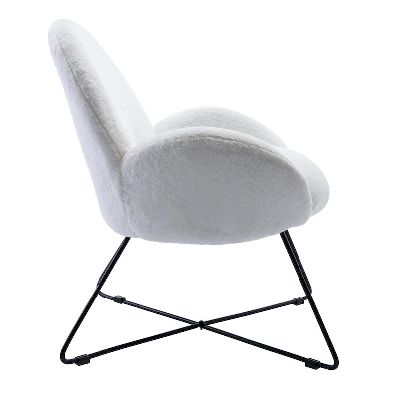 Corvus Rowen Modern Fleece Upholstered Accent Chair with Arm