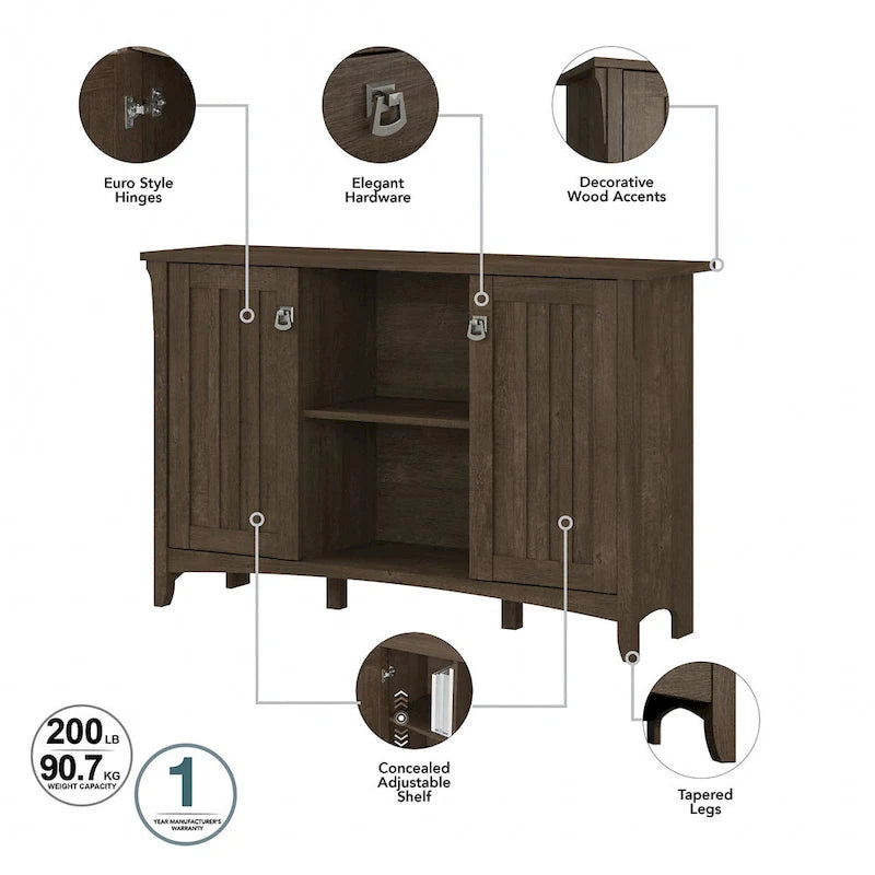 Salinas Storage Cabinet and Hall Tree Shoe Bench Set by Bush Furniture