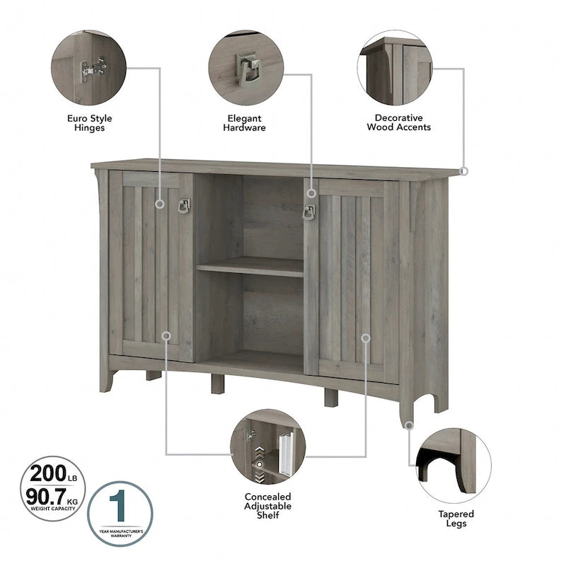 Salinas Storage Cabinet and Hall Tree Shoe Bench Set by Bush Furniture