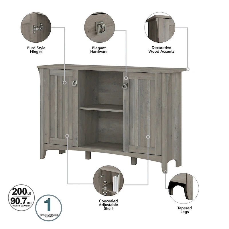 Salinas Storage Cabinet and Hall Tree Shoe Bench Set by Bush Furniture