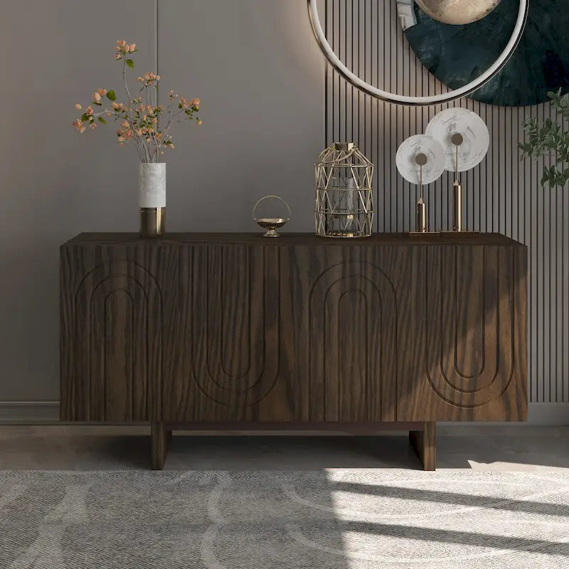 2-Door Accent Cabinet with LED Lights - Set of 2