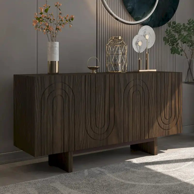 2-Door Accent Cabinet with LED Lights - Set of 2