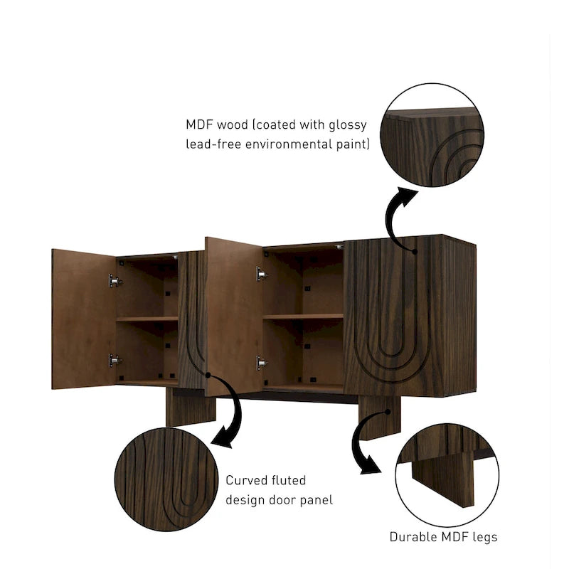 2-Door Accent Cabinet with LED Lights - Set of 2