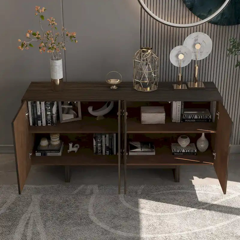 2-Door Accent Cabinet with LED Lights - Set of 2