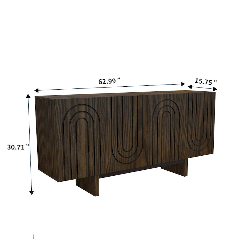 2-Door Accent Cabinet with LED Lights - Set of 2