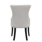 Set of 2 Alei Beige Fabric Dining Chair Wing Chair with Tufted Buttons