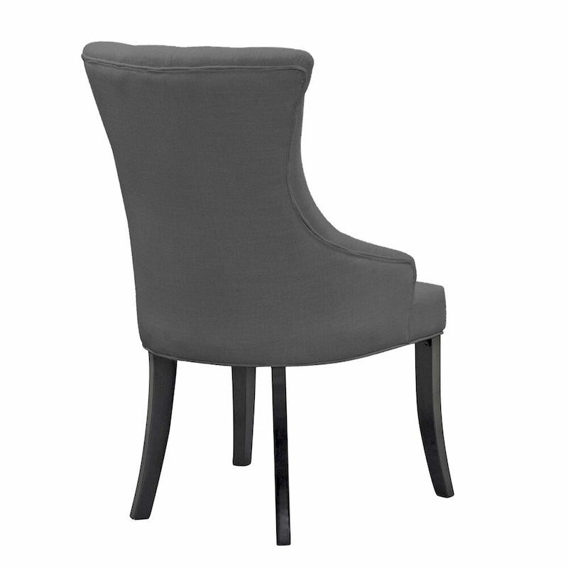 Set of 2 Alei Beige Fabric Dining Chair Wing Chair with Tufted Buttons