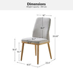 Emilia Mid-century Modern Upholstered Dining Chair Set of 2 by HULALA HOME