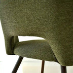 Upholstered Modern Cutout Back Dining Chair with Walnut LegSet of 4)