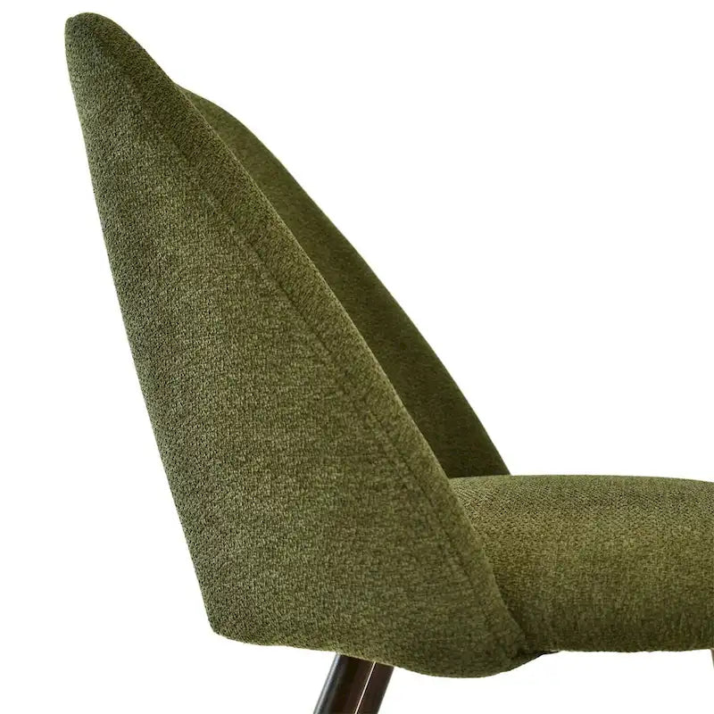 Upholstered Modern Cutout Back Dining Chair with Walnut LegSet of 4)