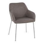 Silver Orchid Galotti Chrome Upholstered Dining Chair (Set of 2)
