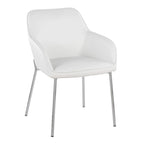 Silver Orchid Galotti Chrome Upholstered Dining Chair (Set of 2)