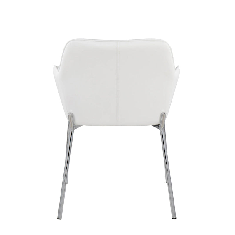 Silver Orchid Galotti Chrome Upholstered Dining Chair (Set of 2)