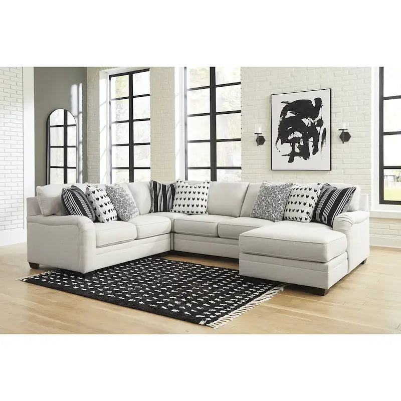 Divano componibile a 4 pezzi Signature Design by Ashley Huntsworth grigio tortora con chaise longue - 128W x 99D x 38H